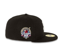 Load image into Gallery viewer, (Youth) San Diego Padres New Era MLB 59Fifty 5950 Fitted Cap Hat Black Crown White Logo 40th Anniversary Side Patch Gray UV
