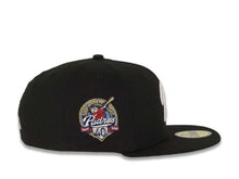 Load image into Gallery viewer, San Diego Padres New Era MLB 59FIFTY 5950 Fitted Cap Hat Black Crown/Visor White &quot;P&quot; Logo 40th Anniversary Side Patch Gray UV
