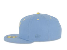 Load image into Gallery viewer, San Diego Padres New Era MLB 59FIFTY 5950 Fitted Cap Hat Sky Blue Crown/Visor Glow White/Light Yellow P Logo 40th Anniversary Side Patch Yellow UV
