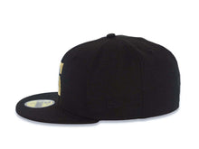 Load image into Gallery viewer, San Diego Padres New Era MLB 59FIFTY 5950 Fitted Cap Hat Black Crown/Visor Metallic Gold Pacific Coast League PCL S Logo Black UV
