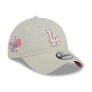 Los Angeles Dodgers New Era MLB 9TWENTY 920 Adjustable Cap Hat Stone Crown/Visor Pink/Gray Logo Mother's Day 2023 Side Patch Pink UV
