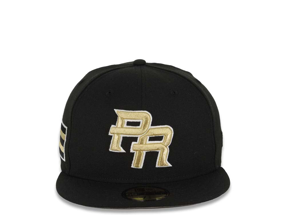 New Era 59FIFTY Puerto Rico World Baseball Classic Black Gold Fitted Hat Black Metallic Gold