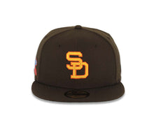 Load image into Gallery viewer, San Diego Padres New Era MLB 59FIFTY 5950 Fitted Cap Hat Brown Crown/Visor Yellow/Orange Cooperstown Logo 1984 World Series Side Patch Green UV
