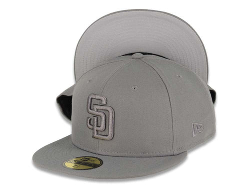 San Diego Padres New Era MLB 59FIFTY 5950 Fitted Cap Hat Gray Crown/Visor Gray Logo