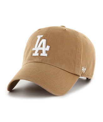 Los Angeles Dodgers '47 MLB Clean Up Adjustable Cap Hat Khaki Crown/Visor White Logo
