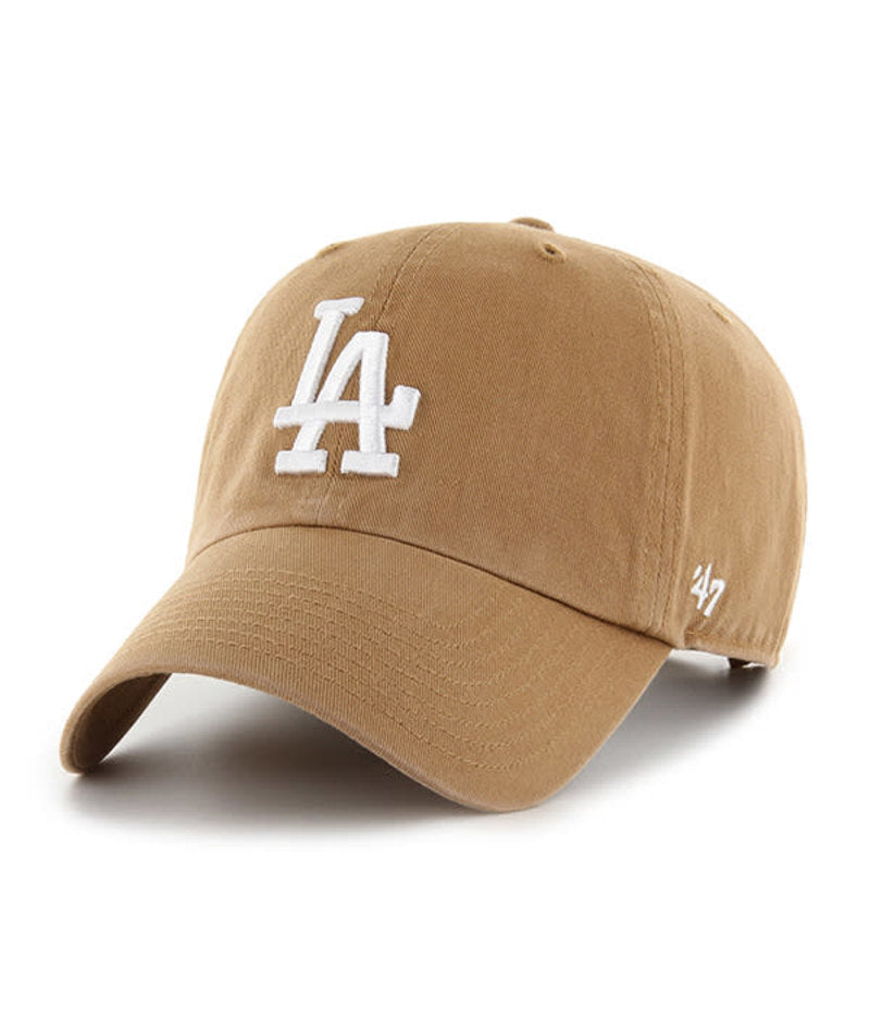 Los Angeles Dodgers '47 MLB Clean Up Adjustable Cap Hat Khaki Crown/Visor White Logo