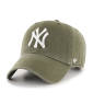 New York Yankees '47 Brand MLB Clean Up Adjustable Cap Hat Olive Green Crown/Visor White Logo