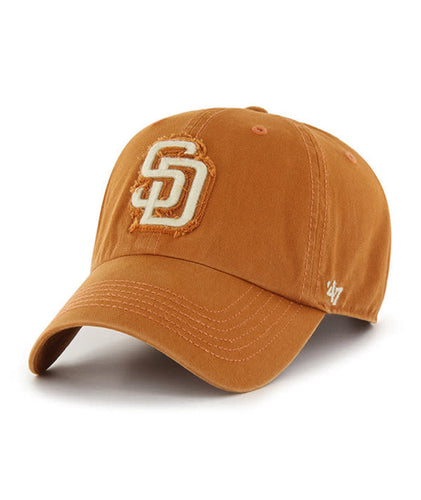 San Diego Padres '47 MLB Clean Up Adjustable Cap Hat Dark Orange Crown/Visor White Logo