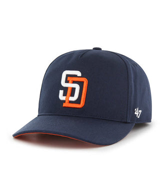 San Diego Padres '47 MLB Adjustable Snapback Hitch Cap Hat Navy Crown/Visor White Orange Logo