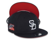 Load image into Gallery viewer, San Diego Padres New Era MLB 9FIFTY 950 Snapback Cap Hat Navy Blue Crown/Visor White Cooperstown Logo 1984 All-Star Game Side Patch Red UV
