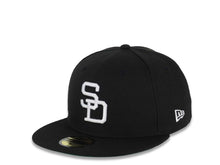 Load image into Gallery viewer, San Diego Padres New Era MLB 59FIFTY 5950 Fitted Cap Hat Black Crown/Visor White Cooperstown Logo 1984 World Series Side Patch Green UV
