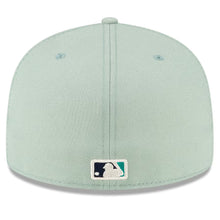 Load image into Gallery viewer, San Diego Padres New Era MLB 59FIFTY 5950 Fitted Cap Hat Mint Green Crown/Visor Navy Logo with Star 2022 All-Star Game Side Patch
