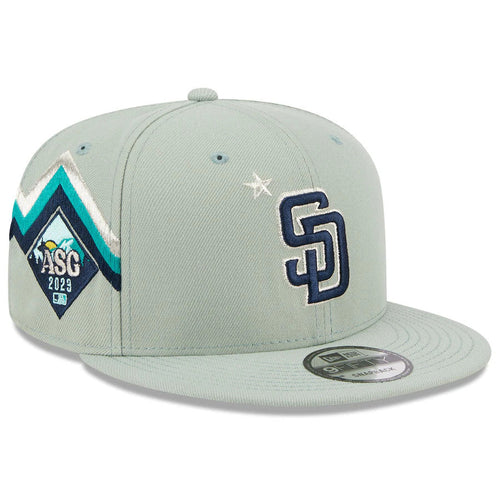 San Diego Padres New Era MLB 9FIFTY 950 Snapback Cap Hat Mint Green Crown/Visor Navy Logo with Star 2022 All-Star Game Side Patch