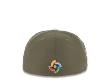 Load image into Gallery viewer, Mexico New Era WBC World Baseball Classic 59FIFTY 5950 Fitted Cap Hat Olive Green Crown/Visor White/Red/Olive Logo Mexico Flag Side Patch Gray UV
