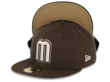 Load image into Gallery viewer, Mexico New Era WBC World Baseball Classic 59FIFTY 5950 Fitted Cap Hat Brown Crown/Visor White/Brown Khaki Logo Khaki UV
