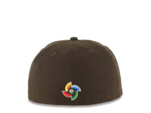 Load image into Gallery viewer, Mexico New Era WBC World Baseball Classic 59FIFTY 5950 Fitted Cap Hat Brown Crown/Visor White/Brown Khaki Logo Khaki UV
