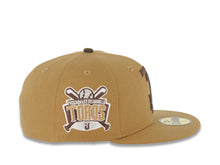 Load image into Gallery viewer, Tijuana Toros New Era LMB 59FIFTY 5950 Fitted Cap Hat Wheat Crown/Visor Brown Logo Desarollo Toros Side Patch Brown UV
