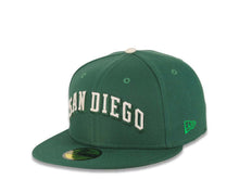 Load image into Gallery viewer, San Diego Padres New Era MLB 59FIFTY 5950 Fitted Cap Hat Green Crown/Visor Cream/Aqau Script Logo Stadium Side Patch Gray UV (Swap Meet 2.0)
