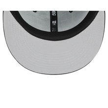 Load image into Gallery viewer, New York Yankees New Era MLB 59FIFTY 5950 Fitted Cap Hat Black Crown/Visor White Logo 1998 World Series Side Patch Gray UV
