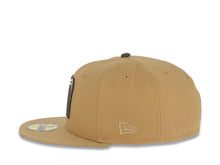 Load image into Gallery viewer, Mexico New Era 59FIFTY 5950 Fitted Cap Hat Wheat Crown/Visor Cream/Brown Logo Mexico Flag Side Patch Brown UV
