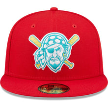 Load image into Gallery viewer, Pittsburgh Pirates New Era MLB 59FIFTY 5950 Fitted Cap Hat Red Crown/Visor Teal/White/Yellow Logo 1994 All-Star Game Side Patch Teal UV
