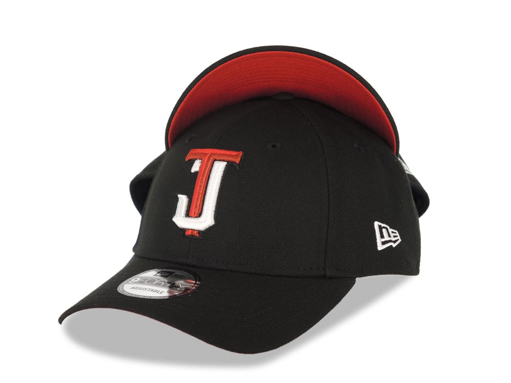 Tijuana Toros New Era LMB 9FORTY 940 Adjustable Cap Hat Black Crown/Visor Red/White TJ Logo Red UV