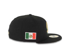 Load image into Gallery viewer, Mexico Carribean Serie New Era 59FIFTY 5950 Fitted Cap Hat Black Crown/Visor Metallic Gold/Green Logo Flag Side Patch
