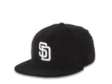 Load image into Gallery viewer, (Corduroy) San Diego Padres New Era MLB 59FIFTY 5950 Fitted Cap Hat Black Crown/Visor White Logo Batterman Batty Side Patch Green UV
