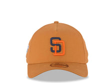 Load image into Gallery viewer, San Diego Padres New Era MLB 9FORTY 940 Adjustable Cap Hat Light Brown Crown/Visor Navy Blue/Orange Logo 1998 World Series Side Patch Brown UV
