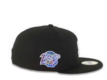 Load image into Gallery viewer, San Diego Padres New Era MLB 59FIFTY 5950 Fitted Cap Hat Black Crown/Visor White Logo 1998 World Series Side Patch Green UV
