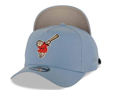 San Diego Padres New Era MLB 9FORTY 940 Adjustable A-Frame Cap Hat Sky Blue Crown/Visor Red/White Swinging Friar Logo Gray UV