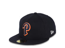 Load image into Gallery viewer, San Diego Padres New Era MLB 59FIFTY 5950 Fitted Cap Hat Navy Blue Crown/Visor Navy Blue/Glow White/Orange Logo 1998 World Series Side Patch Gray UV
