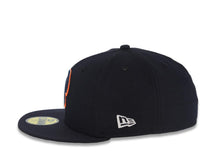 Load image into Gallery viewer, San Diego Padres New Era MLB 59FIFTY 5950 Fitted Cap Hat Navy Blue Crown/Visor Navy Blue/Glow White/Orange Logo 1998 World Series Side Patch Gray UV
