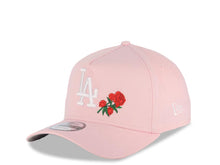 Load image into Gallery viewer, Los Angeles Dodgers New Era MLB 9FORTY 940 Adjustable A-Frame Cap Hat Pink Crown/Visor White Logo Red Roses 100th Anniversary Side Patch
