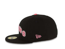 Load image into Gallery viewer, San Diego Padres New Era MLB 59FIFTY 5950 Fitted Cap Hat Black Crown/Visor Pink/Metallic Black/White Logo 40th Anniversary Side Patch Gray UV
