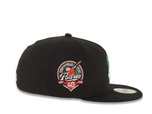 Load image into Gallery viewer, San Diego Padres New Era MLB 59FIFTY 5950 Fitted Cap Hat Black Crown/Visor Green/White/Red Logo 40th Anniversary Side Patch Gray UV
