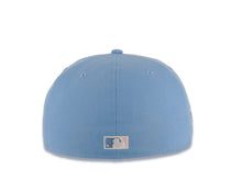 Load image into Gallery viewer, San Diego Padres New Era MLB 59FIFTY 5950 Fitted Cap Hat Sky Blue Crown/Visor Pink Logo With Palm Trees 1998 World Series Side Patch Pink UV
