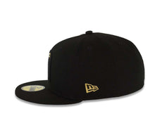 Load image into Gallery viewer, Mexico New Era WBC World Baseball Classic 59FIFTY 5950 Fitted Cap Hat Black Crown/Visor Metallic Gold/Black Logo Mexico Side Patch Gray UV
