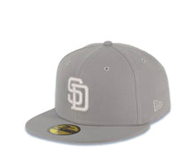 Load image into Gallery viewer, San Diego Padres New Era MLB 59FIFTY 5950 Fitted Cap Hat Gray Crown/Visor White Logo 1998 World Series Side Patch Cream UV
