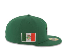 Load image into Gallery viewer, San Diego Padres New Era MLB 59FIFTY 5950 Fitted Cap Hat Green Crown/Visor Green/White/Red Logo Mexico Flag Side Patch Red UV
