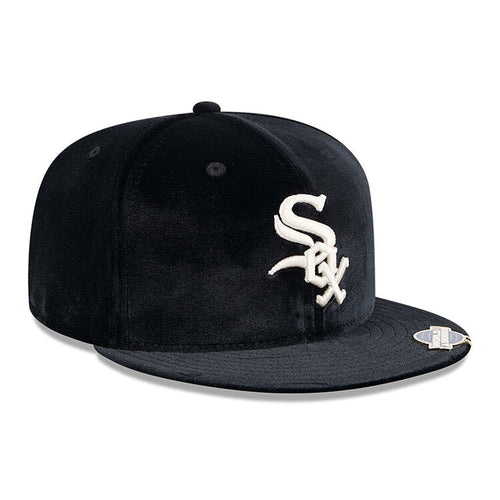 Chicago White Sox New Era MLB 59FIFTY 5950 Fitted Velvet Visor Clip Cap Hat Black Crown/Visor White Logo