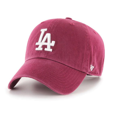 Los Angeles Dodgers '47 Brand MLB Clean Up Adjustable Cap Hat Cardinal Crown/Visor White Logo