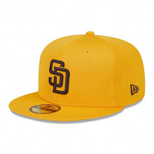 Load image into Gallery viewer, San Diego Padres New Era MLB 59FIFTY 5950 Fitted Cap Hat Yellow Crown/Visor Brown Logo (2024 Spring Training)
