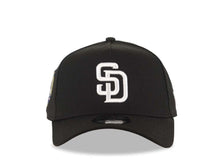 Load image into Gallery viewer, San Diego Padres New Era MLB 9FORTY 940 Adjustable A-Frame Cap Hat Black Crown/Visor White Logo 40th Anniversary Side Patch Gray UV
