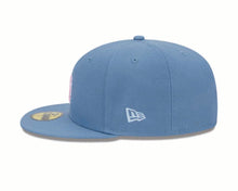 Load image into Gallery viewer, Los Angeles Dodgers New Era MLB 59FIFTY 5950 Fitted Cap Hat Dark Sky Blue Crown/Visor Pink/White Logo 1988 World Series Side Patch (Color Pack)
