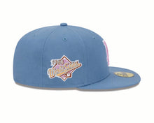 Load image into Gallery viewer, Los Angeles Dodgers New Era MLB 59FIFTY 5950 Fitted Cap Hat Dark Sky Blue Crown/Visor Pink/White Logo 1988 World Series Side Patch (Color Pack)
