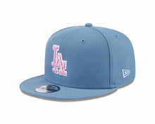 Load image into Gallery viewer, Los Angeles Dodgers New Era MLB 9FIFTY 950 Snapback Cap Hat Dark Sky Blue Crown/Visor Pink/White Logo 1988 World Series Side Patch (Color Pack)
