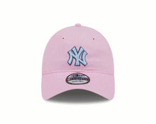 Load image into Gallery viewer, New York Yankees New Era MLB 9TWENTY 920 Adjustable Cap Hat Pink Crown/Visor Sky Blue/Dark Blue Logo (Color Pack)
