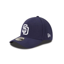 Load image into Gallery viewer, San Diego Padres New Era MLB 39THIRTY 3930 Flexfit Cap Hat Light Navy Crown/Visor White Logo 
