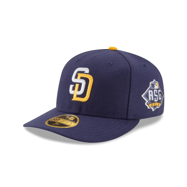 San Diego Padres New Era MLB 59FIFTY 5950 Low-Profile Fitted Cap Hat Navy Crown/Visor White/Gold Logo (2016 All-Star Game)